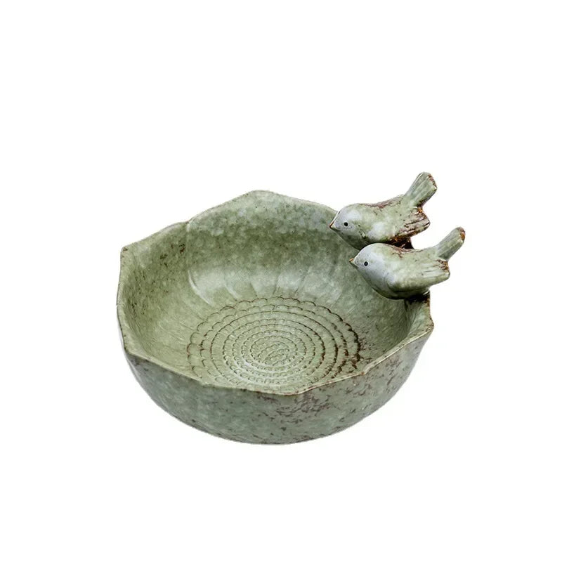 Ceramic Birdbath Bowl Bird Feeder