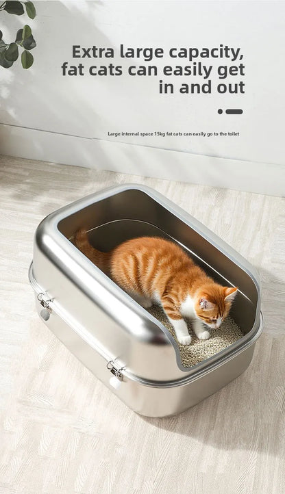 Extra Large Stainless Steel Cat Litter Box