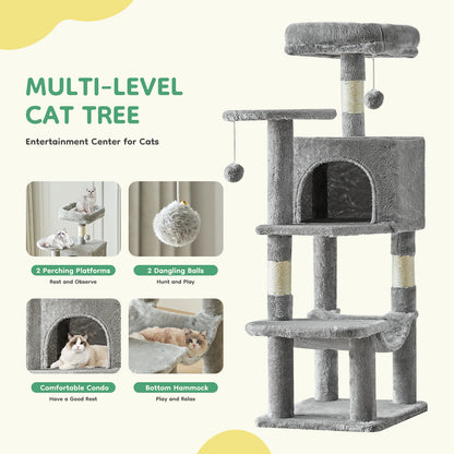 44 Inch Tall Cat Tree Tower for Multiple Cats