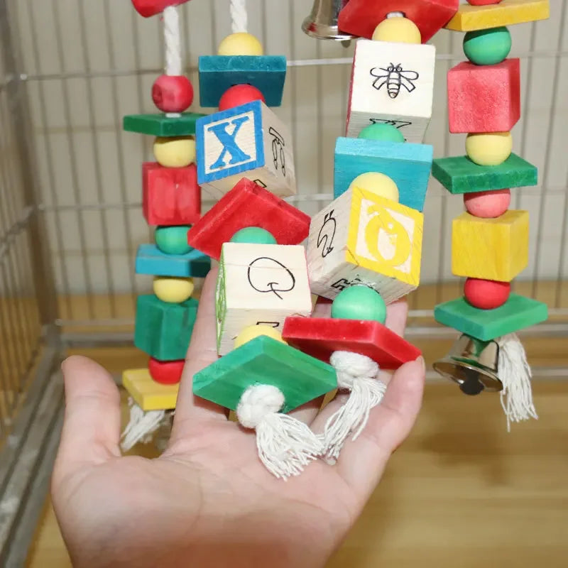 Colorful Wooden Parrot Chew Toys