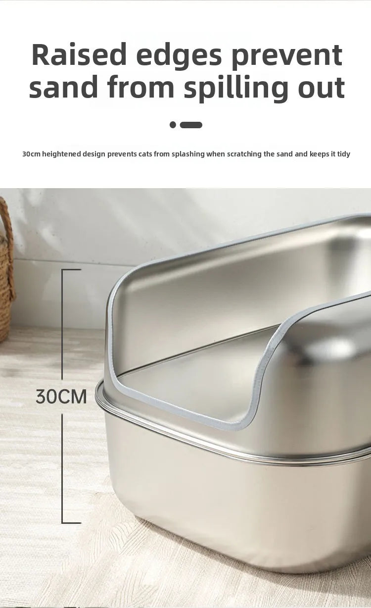 Extra Large Stainless Steel Cat Litter Box