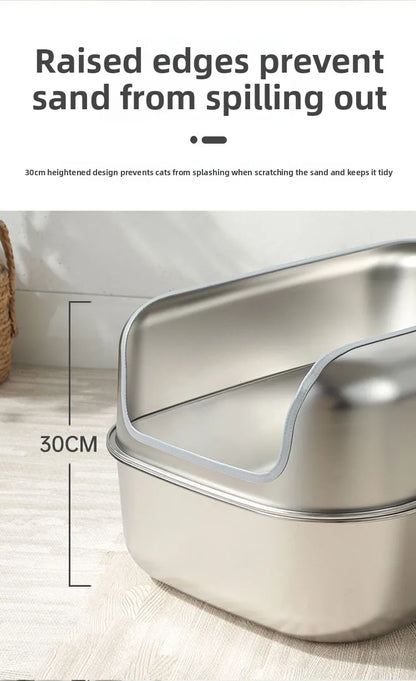 Extra Large Stainless Steel Cat Litter Box