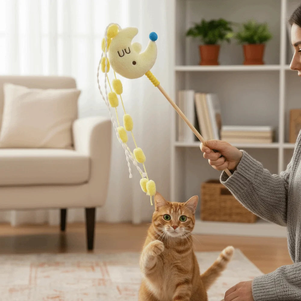 Funny Cartoon Stars Cat Teaser Stick
