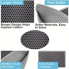 Cat Litter Mat Double Layer Waterproof Urine Proof Trapping Mat  Small Cat Litter Box Mat (Gray, 30x30 Inch of 1)