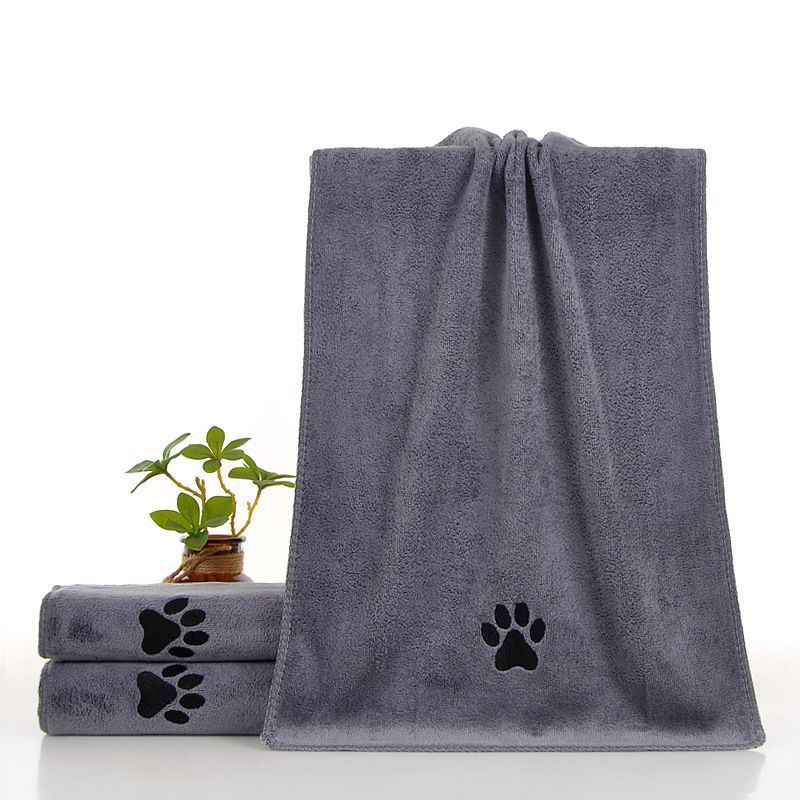 5-Pack Pet Quick-Dry Microfiber Towel Gray Size-40x80cm