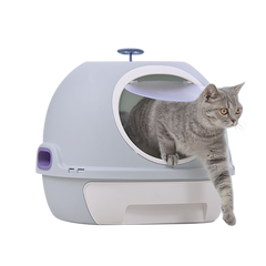 YES4PETS Hooded Cat Toilet Litter Box Tray House With Drawer & Scoop Blue