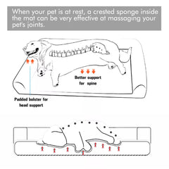 Large PawfectFriend Orthopedic Dog Bed 3-Side Comfort Bolster Padded Calming Mattress Bed with Removable Cover