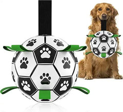 15*15cm Interactive Dog Toy Soccer Ball with Rope | Outdoor Fetch & Tug Play for Dogs | Training & Exercise Pet Toy