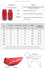 Size 4XL Yellow Reflective Winter Dog Jacket - Warm & Waterproof Outdoor Coat for Large Breeds