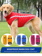 Size 5XL Blue Reflective Winter Dog Jacket - Warm & Waterproof Outdoor Coat for Large Breeds