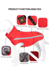 Size 5XL Blue Reflective Winter Dog Jacket - Warm & Waterproof Outdoor Coat for Large Breeds