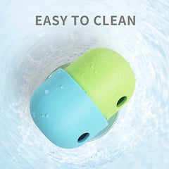 2 Pcs Green And Blue Interactive Pet Treat Dispensing Ball - Food-Grade Silicone Rolling Toy for Dogs with 1.5 cm Leakage Hole