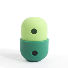2 Pcs Light Green And Green Interactive Pet Treat Dispensing Ball - Food-Grade Silicone Rolling Toy for Dogs with 1.5 cm Leakage Hole