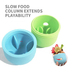 2 Pcs Light Green And Green Interactive Pet Treat Dispensing Ball - Food-Grade Silicone Rolling Toy for Dogs with 1.5 cm Leakage Hole