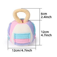 Interactive Dog Snuffle Ball Toy - Puzzle Treat Dispenser with Squeaker, blue pink