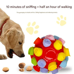 Rubber Snuffle Ball for Pets,Interactive Hollow Treat-Hiding Toy for Dogs and Cats(Pink)