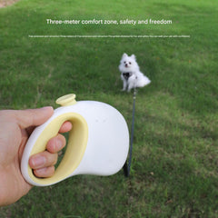 Retractable Dog Leash - Reflective Pet Lead with 3m Extension, One-Button Control(Gray)