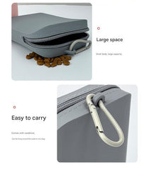 Black Silicone Dog Treat Pouch (Set of 2) - Waterproof, Portable for Training & Walks