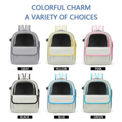 Beige And Yellow Spacious Pet Carrier Backpack with Clear Window - Comfortable Travel Bag for Cats & Small Dogs