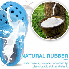 Size L Red Tough Slipper Dog Chew Toy - Natural Rubber Treat Dispenser & Teeth Cleaner for Interactive Play & Boredom Relief