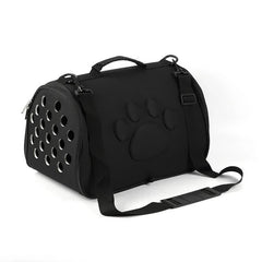 Black Stylish EVA Pet Carrier Bag - Lightweight Portable & Breathable Travel Crate for Small Dogs & Cats