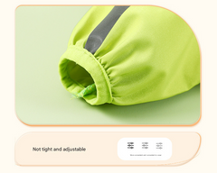 Colorblock (White Green) Dog Raincoat - Waterproof with Hood and Reflective Strips (Size S)