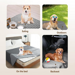 Grey 2-Sided Waterproof Pet Sofa Cover - Dog Bed Protector Blanket for Furniture, Couches & Car Seats (200x260cm, Machine Washable)