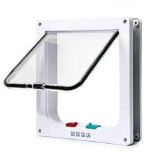 Secure 4-Way Locking Pet Door for Cats & Small Dogs - Easy Access Flap for Doors, Walls & Glass(Size S)