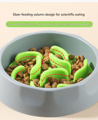 Slow Feeder Dog Bowl Set - Anti-Choke Puzzle Feeder Insert & Bowl for Healthy Eating Habits(pink)