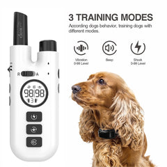 Professional 2-in-1 Dog Training & Anti-Bark Collar with Remote - Rechargeable, 3 Modes & 0-99 Levels(white)