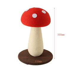 Red Mushroom Cat Tree with Sisal Scratching Post - Large Vertical Cat Climber, Durable Scratch-Resistant Design with Hanging Toys, Stylish Home Decor for Indoor Cats(500mm*350mm)