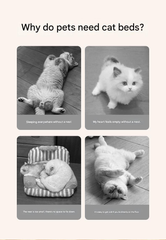 S size Pink Plaid Cat Cave Bed Winter Warm Enclosed Pet House Cozy Cat Sleeping Bag Semi-Enclosed Cat Nest Small Dog Bed PP Cotton Filling Washable Pet Supplies