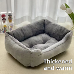 60x45x15CM Grey Premium Plush Pet Bed and Cozy Cushion Mat with Removable Flannel Cover & Non-Slip Waterproof Oxford Bottom for Cats Dogs Car & Home Universal Use