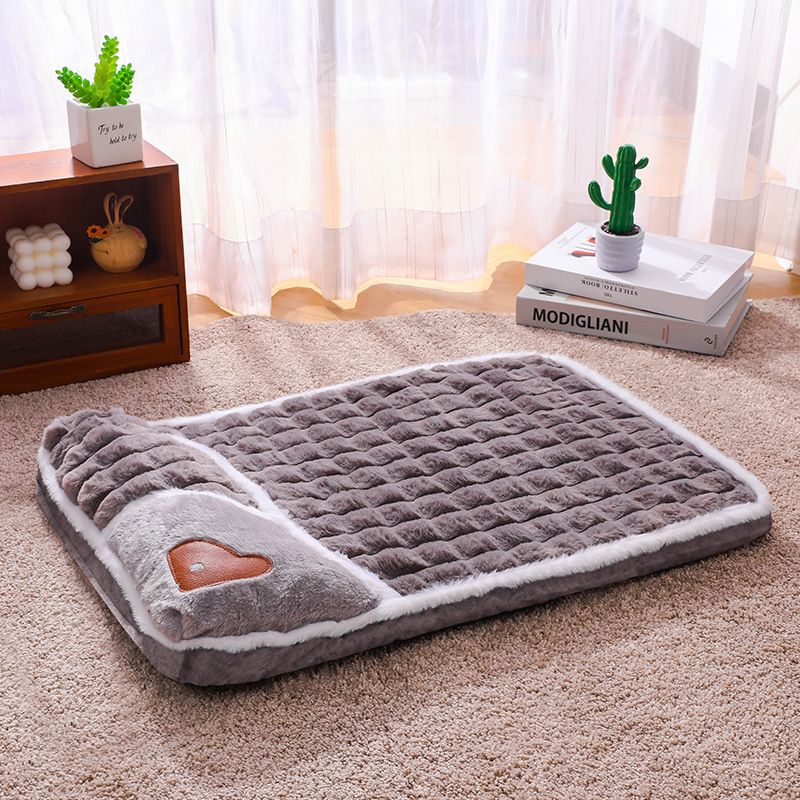 Grey S size Luxury Plush Pet Sleeping Mat, Thickened Warm Pet Bed Cushion for Dogs and Cats, Soft Fabric Pet Sofa Pad with Non-Slip Waterproof Base